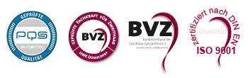 PQS-Siegel und BVZ Logo